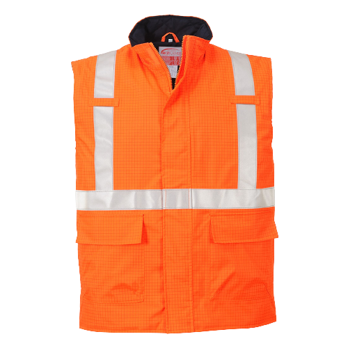 Portwest Bizflame Rain Hi-Vis Antistatic FR Bodywarmer Lightweight Safety S776