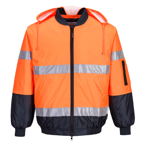 Portwest Hi-Vis Bomber Jacket with Tape 2 Tone Reflective Work Safety MJ504