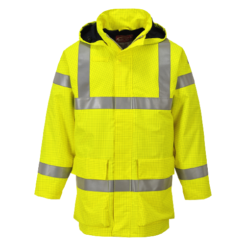 Portwest Mens Bizflame Rain Hi-Vis Multi Lite Jacket Flame Resistant Lining S774