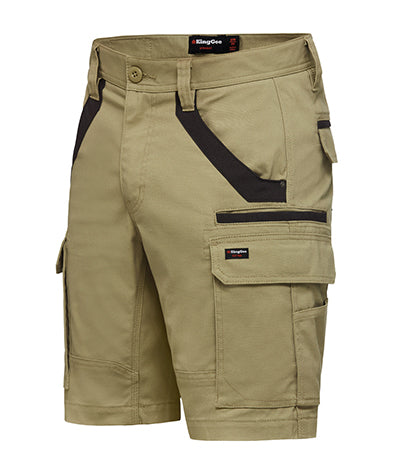 KingGee Mens Tradies Stretch Cargo Shorts Tough Work Safety Utility Comfy K69870