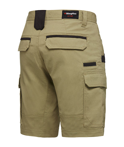 KingGee Mens Tradies Stretch Cargo Shorts Tough Work Safety Utility Comfy K69870