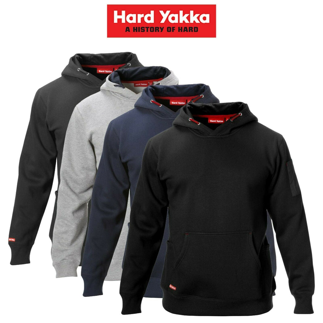 Hard Yakka Brushed Fleece Hoodie Jumper Winter Workwear Safety Work Y19326