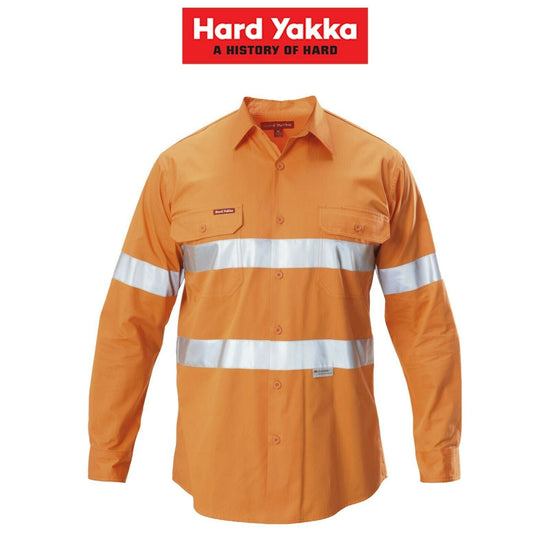 Hard Yakka Koolgear Long Sleeve Work Shirt Hi-Vis Taped Lightweight Y07996