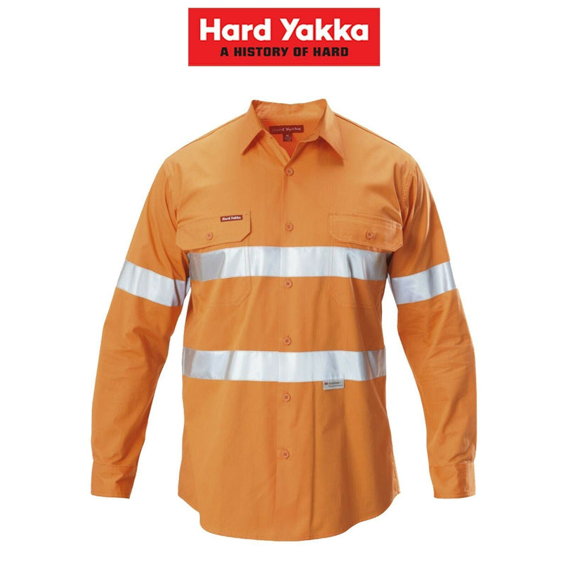 Hard Yakka Koolgear Long Sleeve Work Shirt Hi-Vis Taped Lightweight Y07996