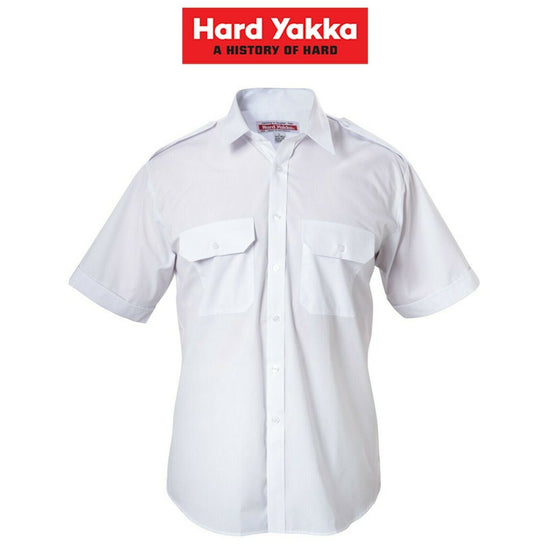 Hard Yakka Long Sleeve Work Shirt Permanent Press Dress Epaulettes Y07691