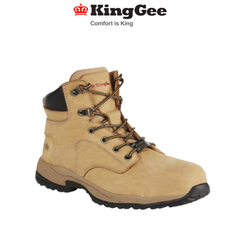 Womens KingGee Tradie Zip Up Safety Toe Nubuck Leather Gel Work Boots K27380
