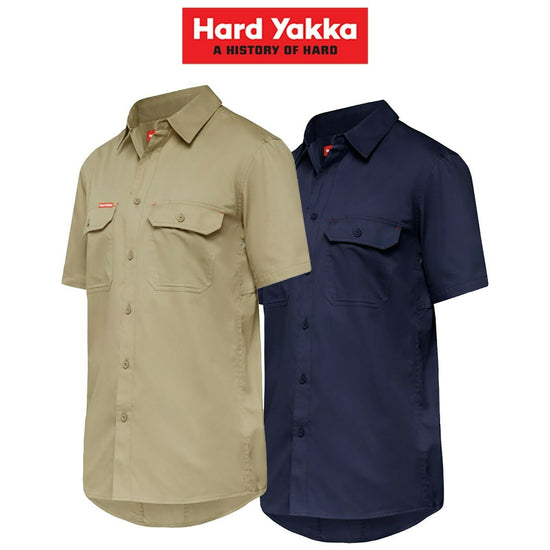 Hard Yakka Koolgear Short Sleeve Work Shirt Air Vent Cool Twill Y07715