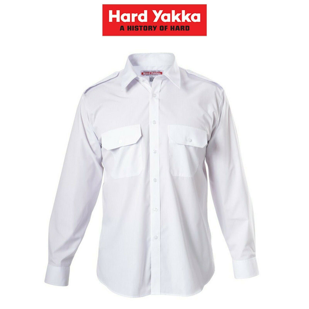 Hard Yakka Long Sleeve Work Shirt Press Epaulettes Business Button Y07690