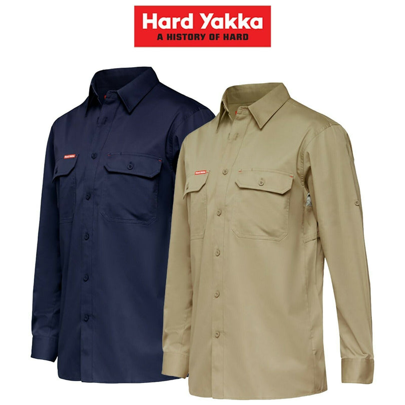 Hard Yakka Koolgear Long Sleeve Work Shirt Air Vented Cool Twill Y07720