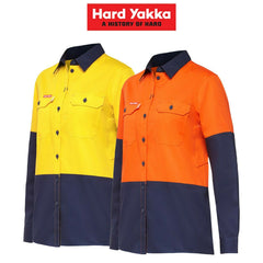 Hard Yakka Womens Koolgear Long Sleeve Work Shirt Cotton Lightweight Y08225