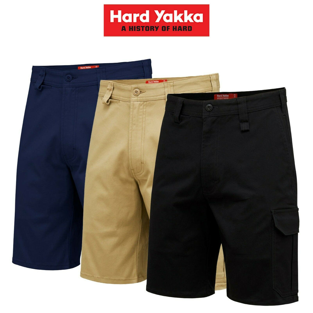Hard Yakka Core Work Aussie Tough Stretch Cargo Shorts Cotton Drill Y05067