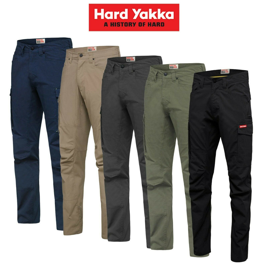 Hard Yakka Work Pants 3056 Ripstop Stretch Cargo Slim Strong Perform Y02255