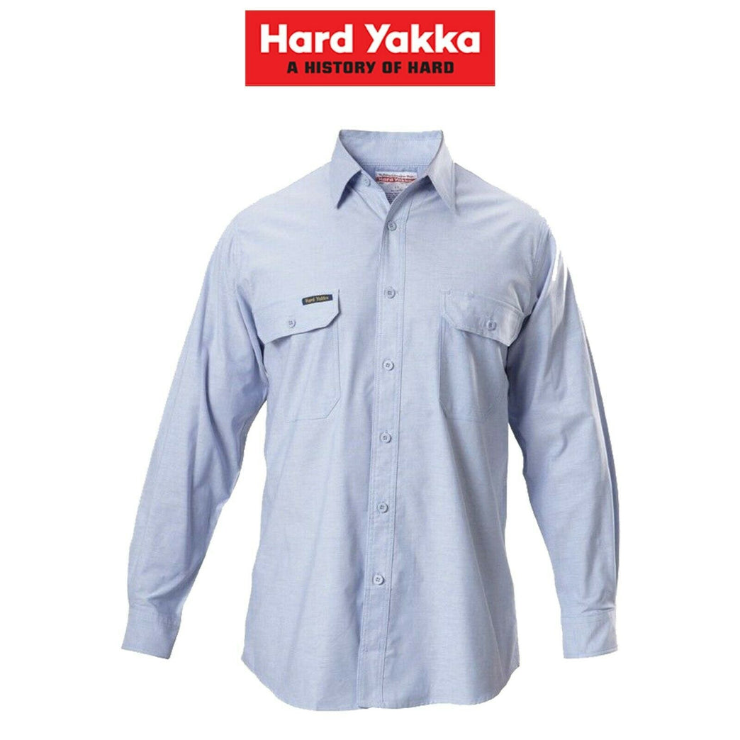 Hard Yakka Long Sleeve Chambray Light Business Cotton Work Shirt Y07528