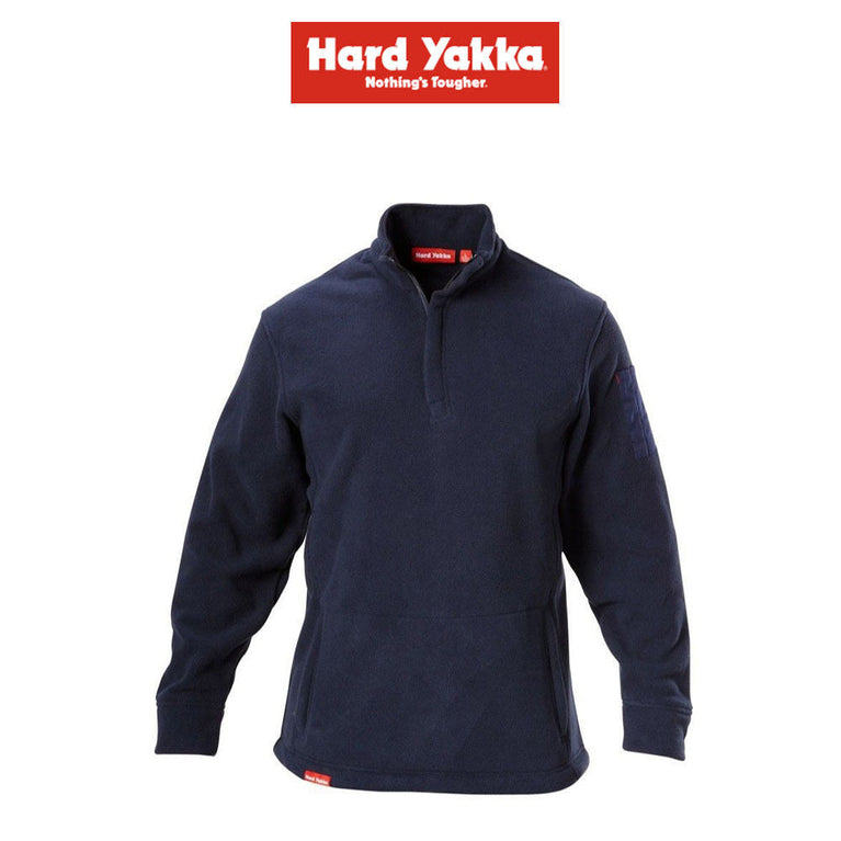 Hard Yakka Foundations Plain Polar Fleece 1/4 Zip Jumper Winter Warm Y19315