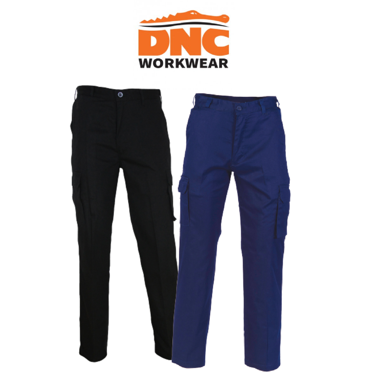 DNC Workwear Mens Lightweight Cotton Cargo Pants Flame Retardant Work 3316