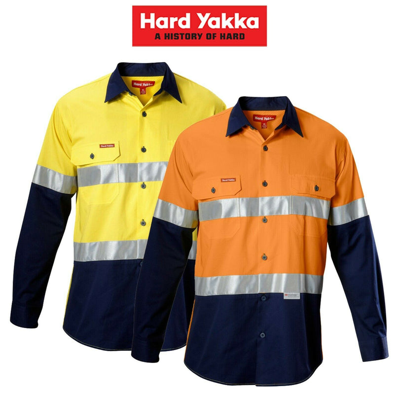 Hard Yakka Koolgear Hi-Vis Safety Summer Cool Long Sleeve Work Shirt Y07978