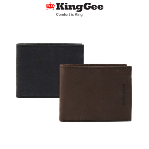 KingGee Mens Genuine Leather Bi-Fold Wallet RFID Secure 9 Card Slots K09037