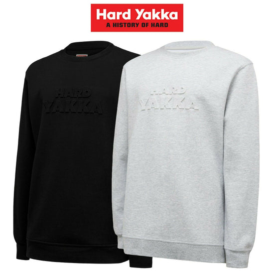 Hard Yakka Jumper Crew Neck Embossed Logo Fleece Modern Fit Winter Y11690